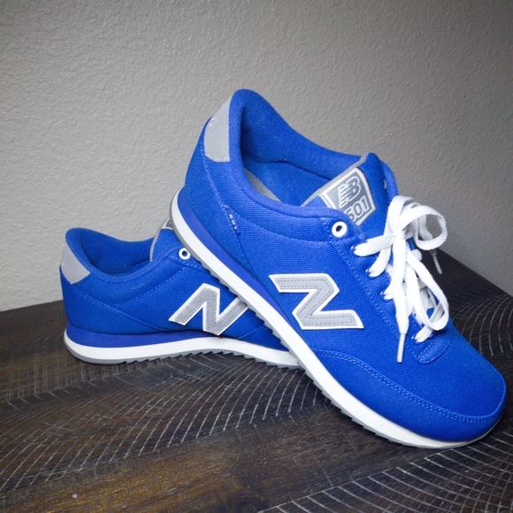 New Balance  501 Blue Gray White Men's Athletic Sneakers - Picture 5 of 13